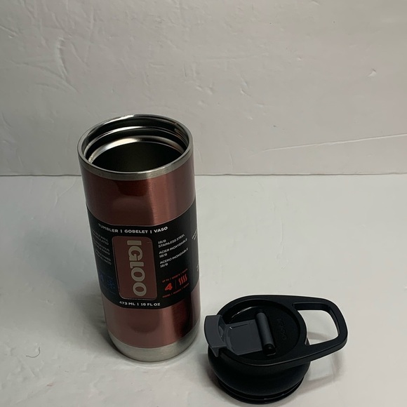 Igloo 16 oz Insulated Flip N Sip Tumbler Flamingo Bronze NWT - Picture 7 of 14